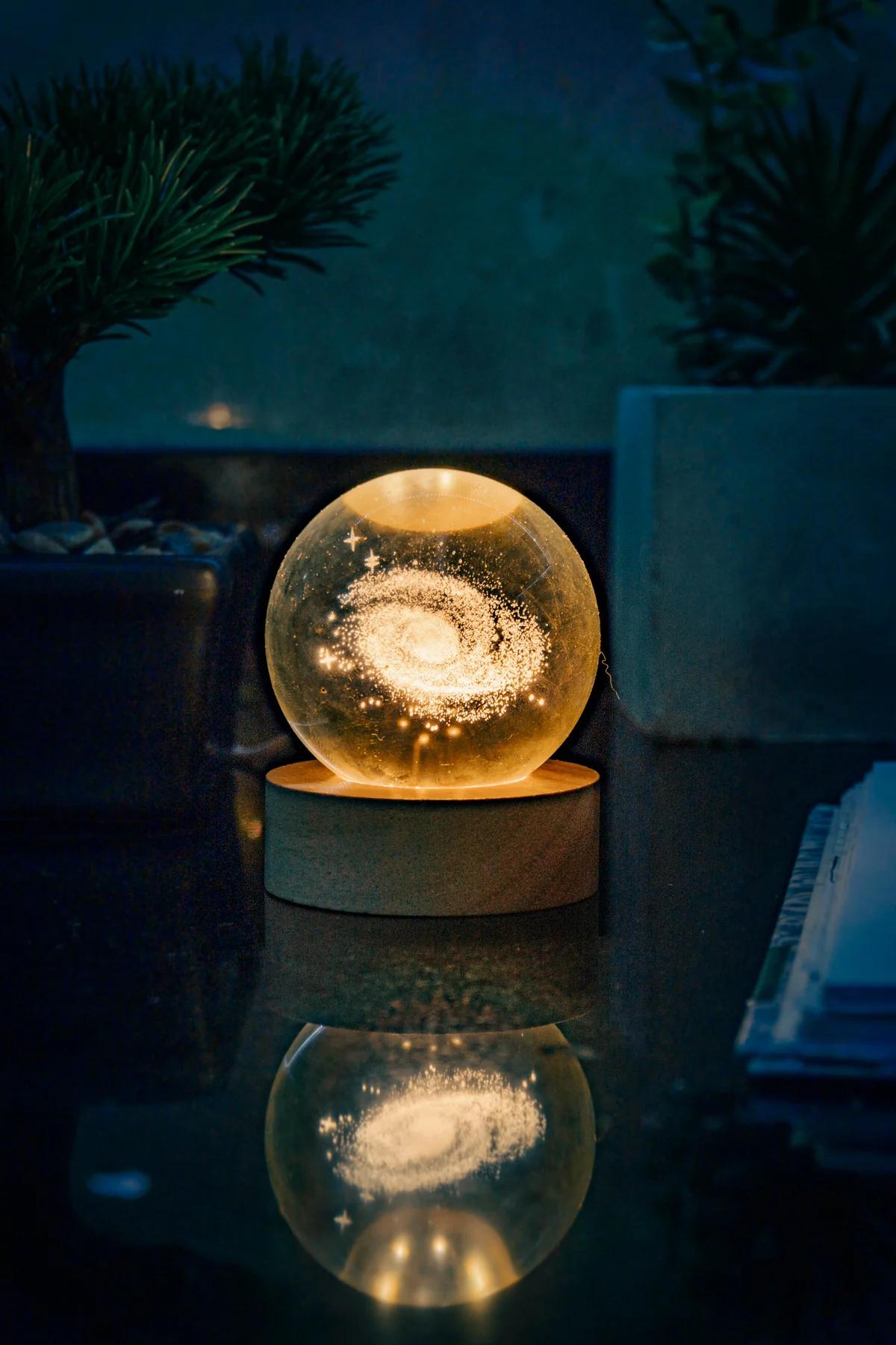 Esfera De Cristal Luz Led